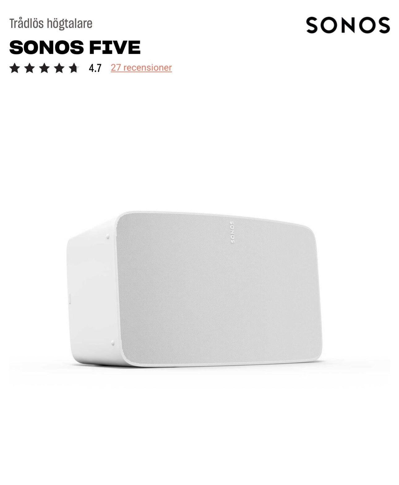 Sonos 5: priser i beskrivningen